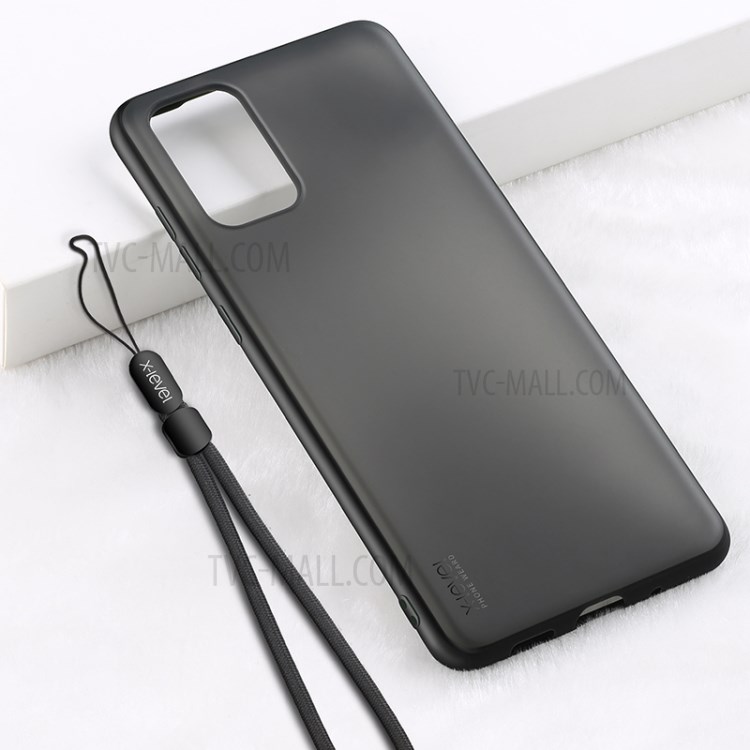 X-LEVEL Matte TPU + Plastic Hybrid Case with Lanyard for Samsung Galaxy S20 Plus - Black-1