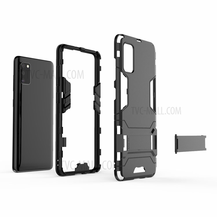 2 En 1 Hybride PC + Étui TPU Béquille Mobile Pour Samsung Galaxy A41 (version Internationale) - Noir-5