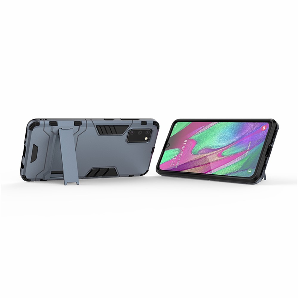 2 в 1 Гибридном пк + TPU Kickstand Mobile Case Для Samsung Galaxy A41 (глобальная Версия) - Синий-4