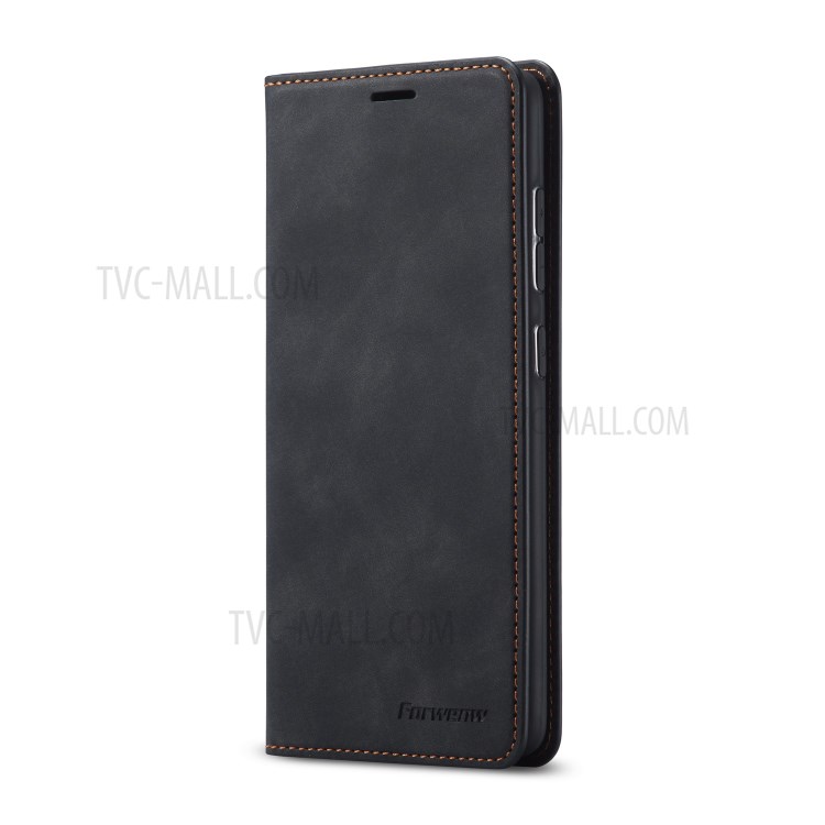 FORWENW Fantasy Series Silky Touch Leather Stand Case for Samsung Galaxy A81/Note 10 Lite - Black-2