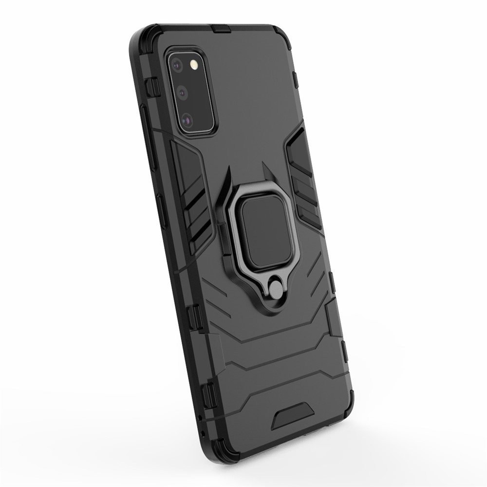 Finger Ring Holder Kickstand PC + TPU Shell Cover for Samsung Galaxy A41 (Global Version) - Black-5