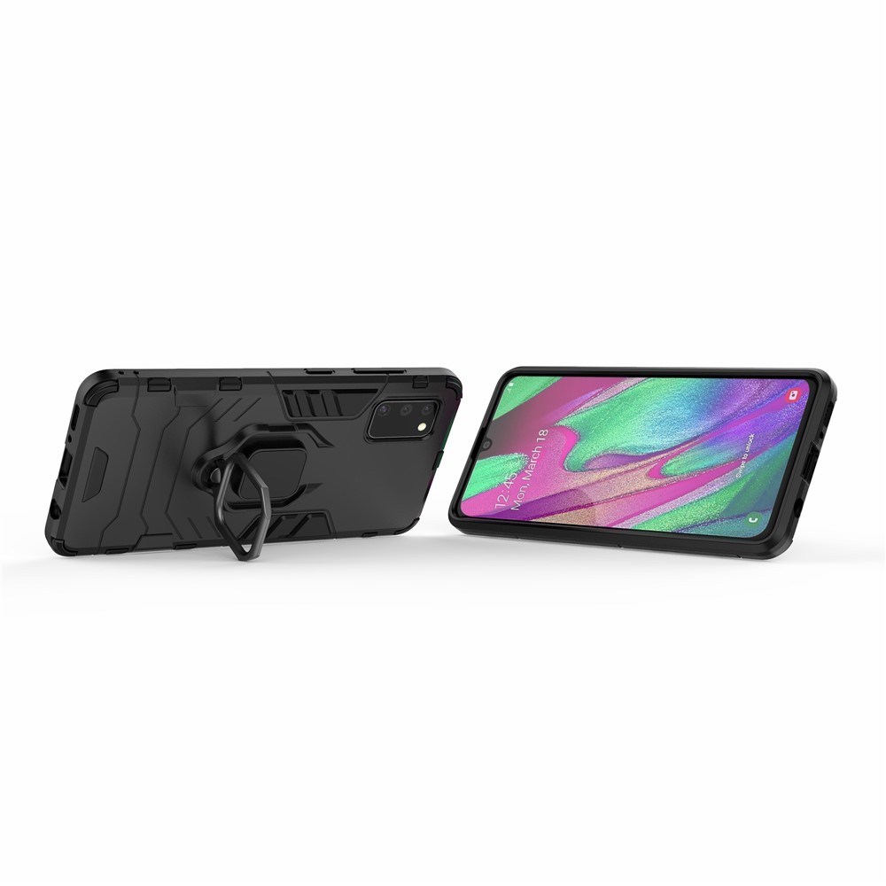 Finger Ring Holder Kickstand PC + TPU Shell Cover for Samsung Galaxy A41 (Global Version) - Black-7
