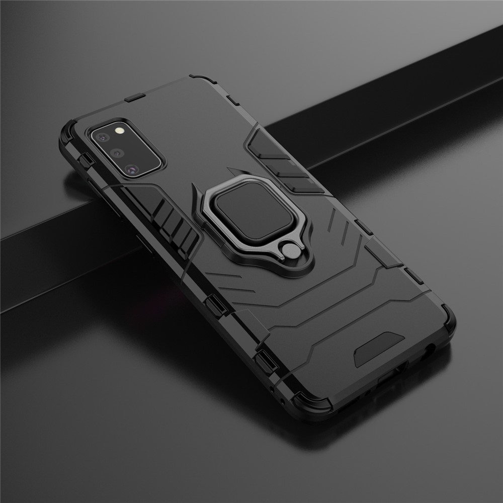 Finger Ring Holder Kickstand PC + TPU Shell Cover for Samsung Galaxy A41 (Global Version) - Black-8