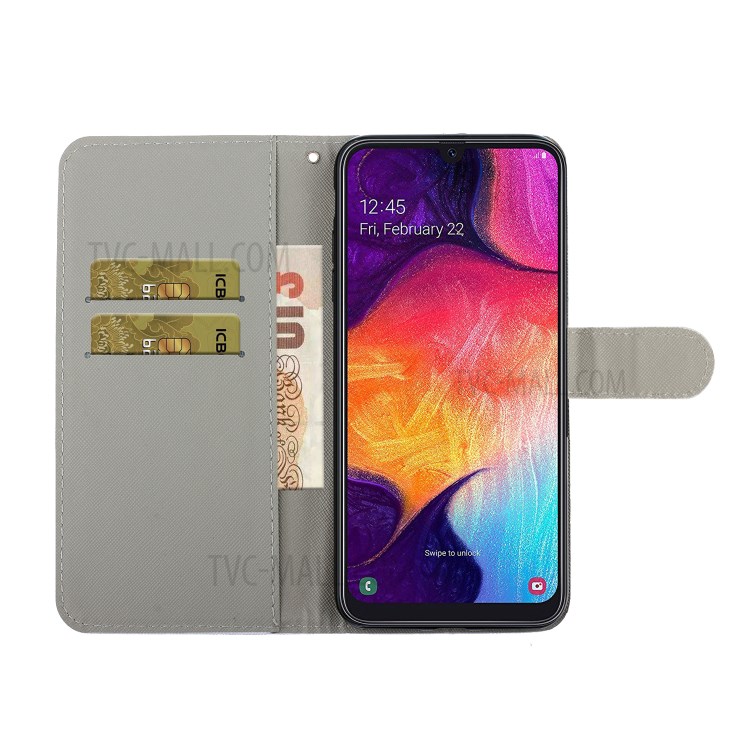 Light Spot Decor Pattern Printing Wallet Leather Phone Shell for Samsung Galaxy A41 (Global Version) - Flower and Butterfly-4