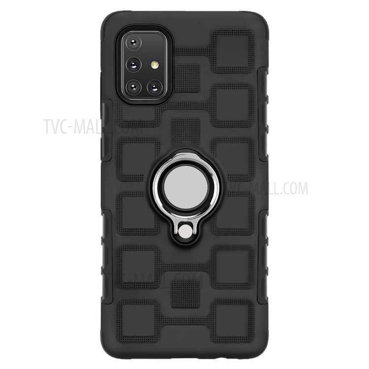 TPU PC Hybrid Case with Magnetic Car Mount Ring Holder for Samsung Galaxy A71 SM-A715 - Black-2