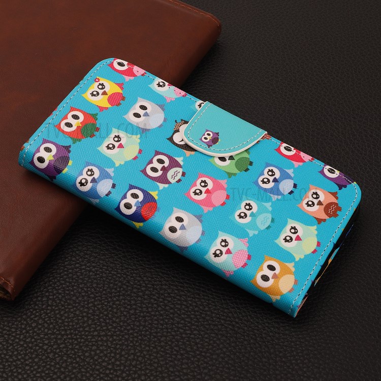 Pattern Printing Cross Texture Leather Wallet Case for Samsung Galaxy A51 5G - Multiple Owls-9