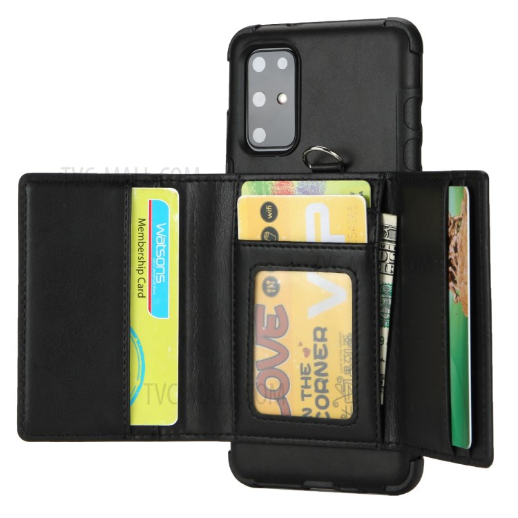 SHOUHUSHEN PU Leather Coated PC TPU Combo Case for Samsung Galaxy S20 Plus - Black-3