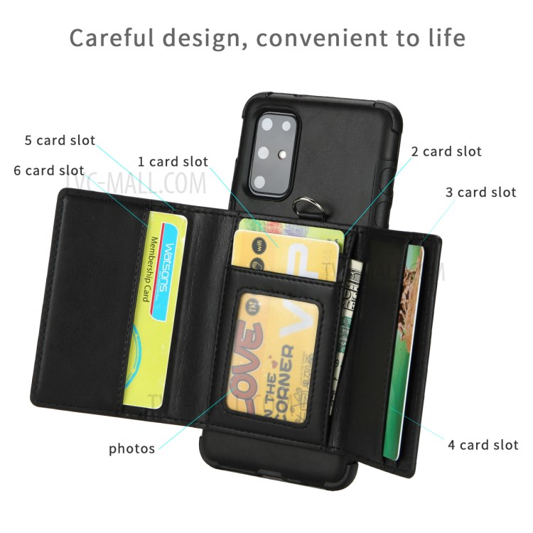 SHOUHUSHEN PU Leather Coated PC TPU Combo Case for Samsung Galaxy S20 Plus - Black-8