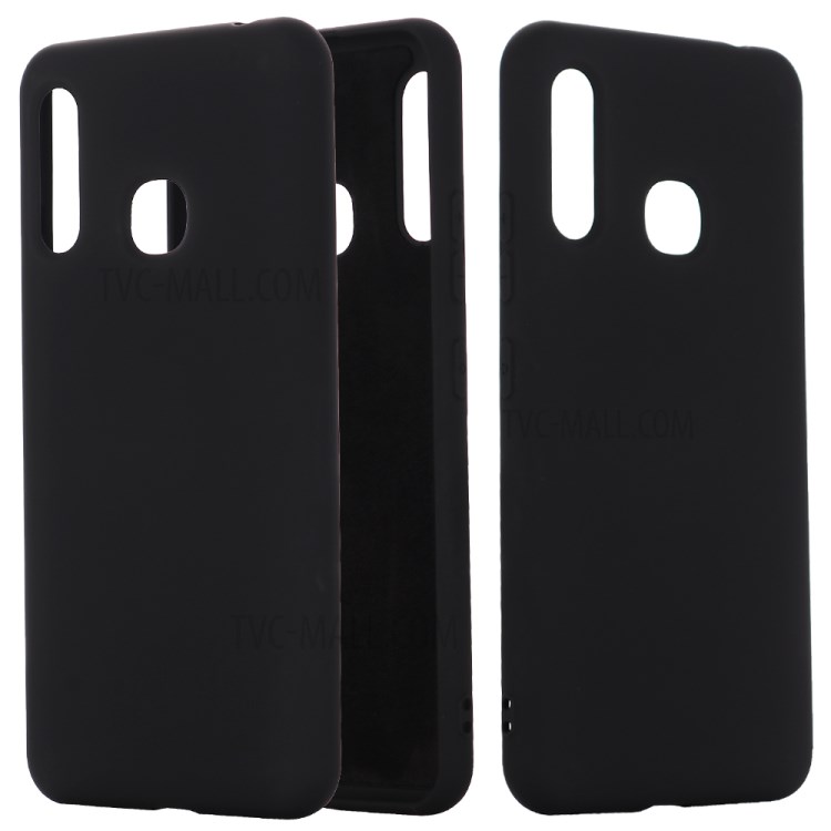 Liquid Silicone Shell Case for Samsung Galaxy A70e - Black-1