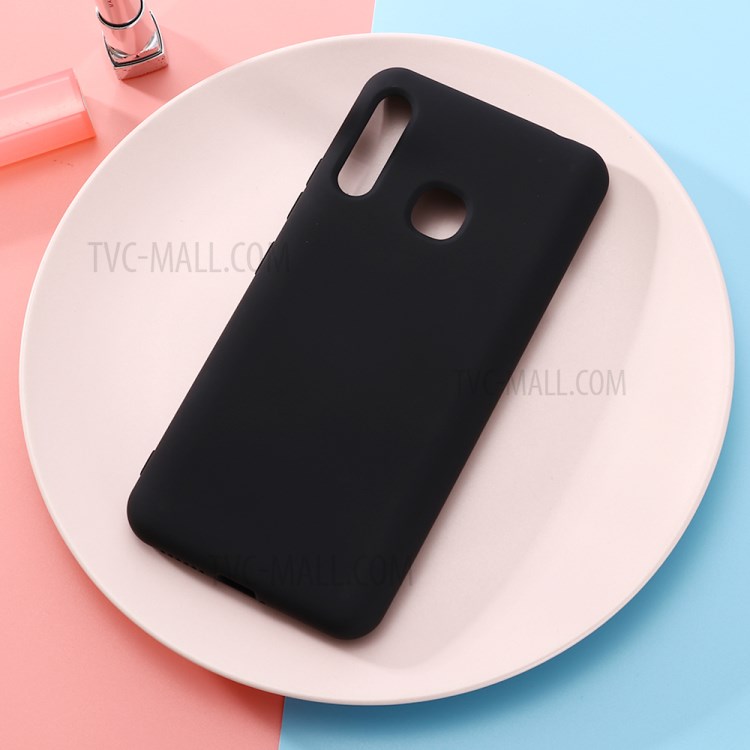 Liquid Silicone Shell Case for Samsung Galaxy A70e - Black-5