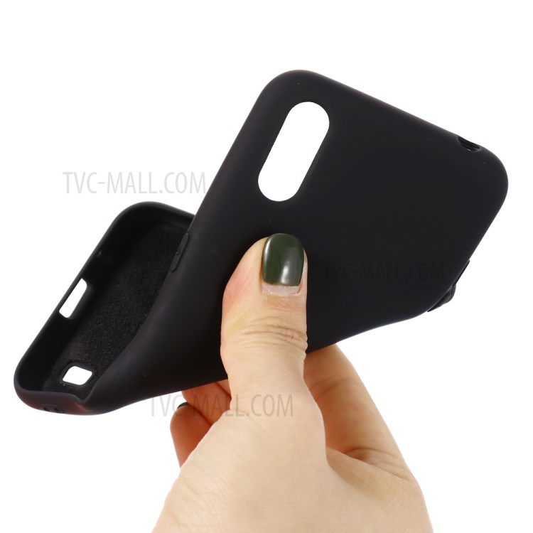Liquid Silicone Back Case for Samsung Galaxy A01 - Black-4