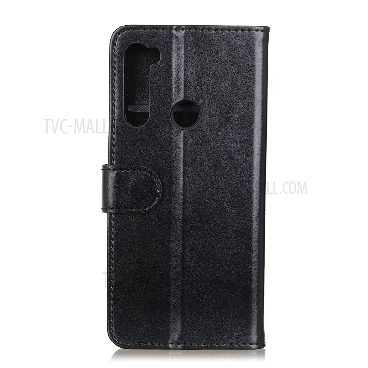 Crazy Horse Leather Shell with Wallet Stand for Samsung Galaxy M11 - Black-3