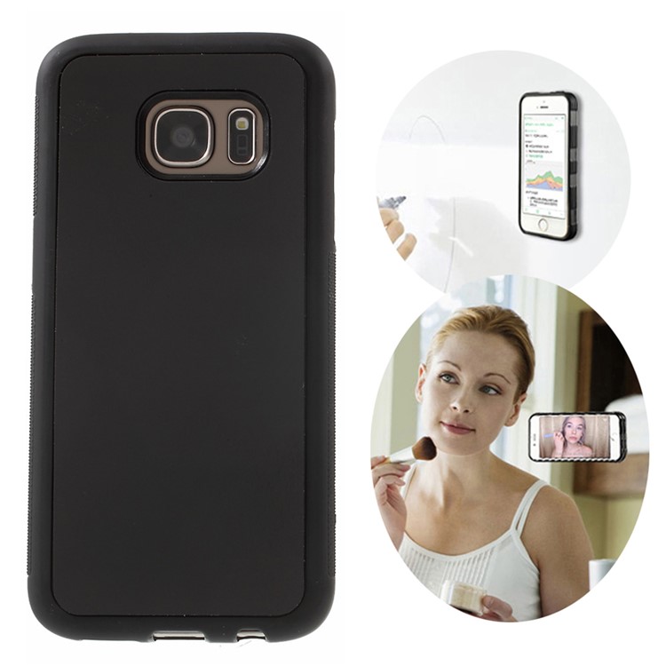Magic Stick to Mirror Whiteboard Anti-Gravity Case for Samsung Galaxy S7 G930 - Black