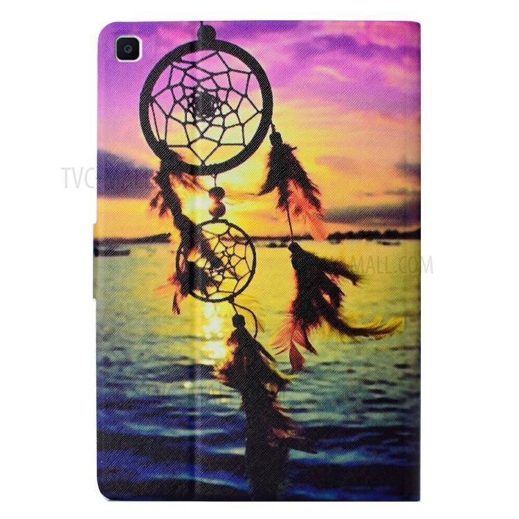 Pattern Printing PU Leather Card Holder Case for Samsung Galaxy Tab S6 Lite P610 P615 - Sunset Dream Catcher-3