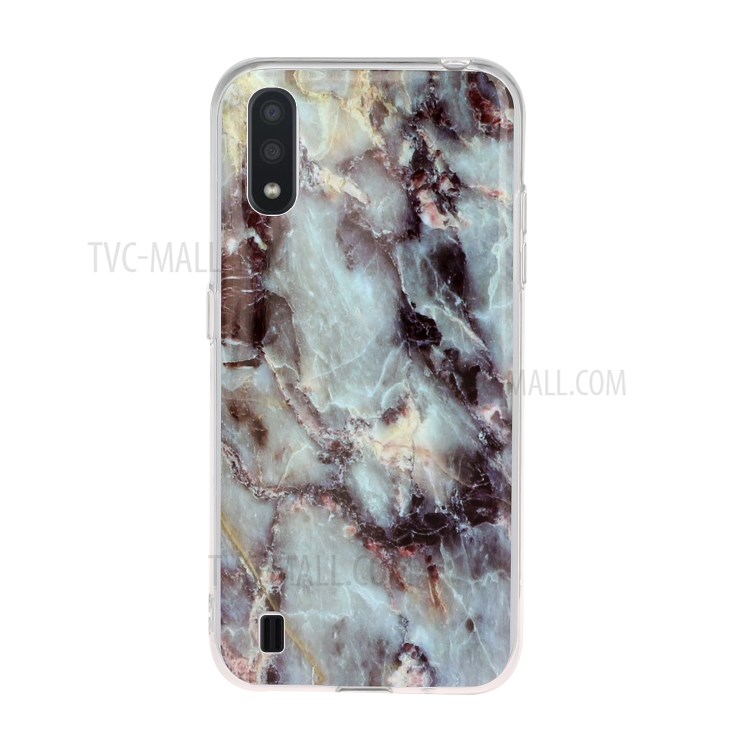 Marble Pattern Printing IMD TPU Phone Back Case for Samsung Galaxy A01 - Style A-1