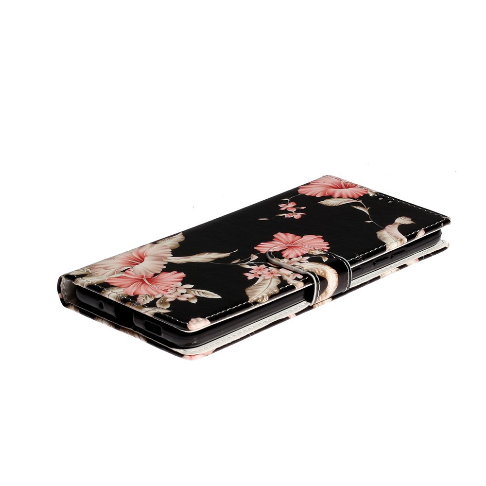 Pattern Printing Magnetic Leather Wallet Cover Phone Case for Samsung Galaxy S20 Plus/S20 Plus 5G - Pink Flower-6