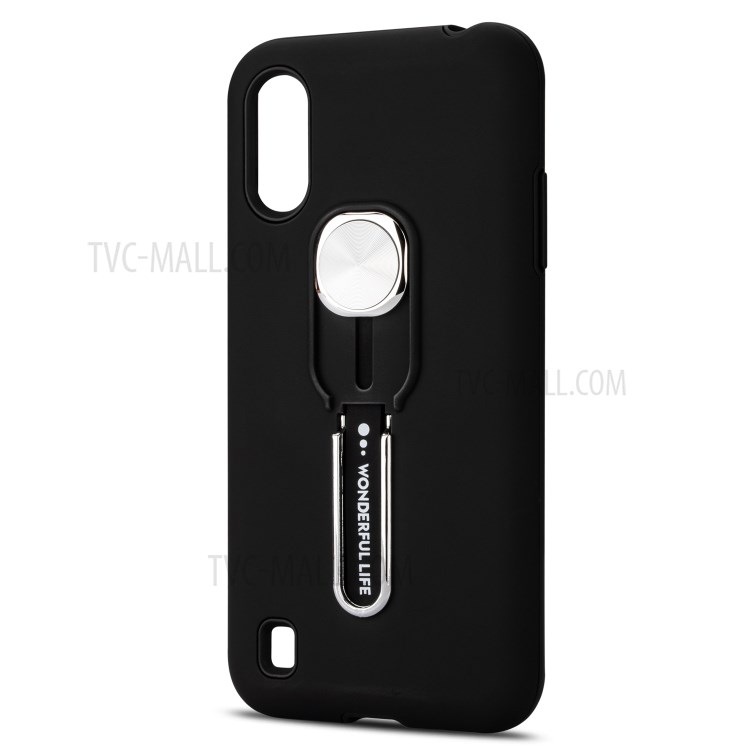 TPU + PC Hybrid Fingergriff Ständer Für Samsung-Galaxie A01 - Schwarz-4