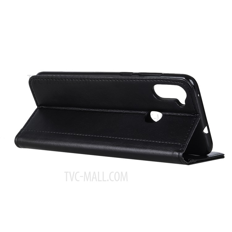 Auto-absorbed Litchi Texture Leather Wallet Case for Samsung Galaxy M11 - Black-3