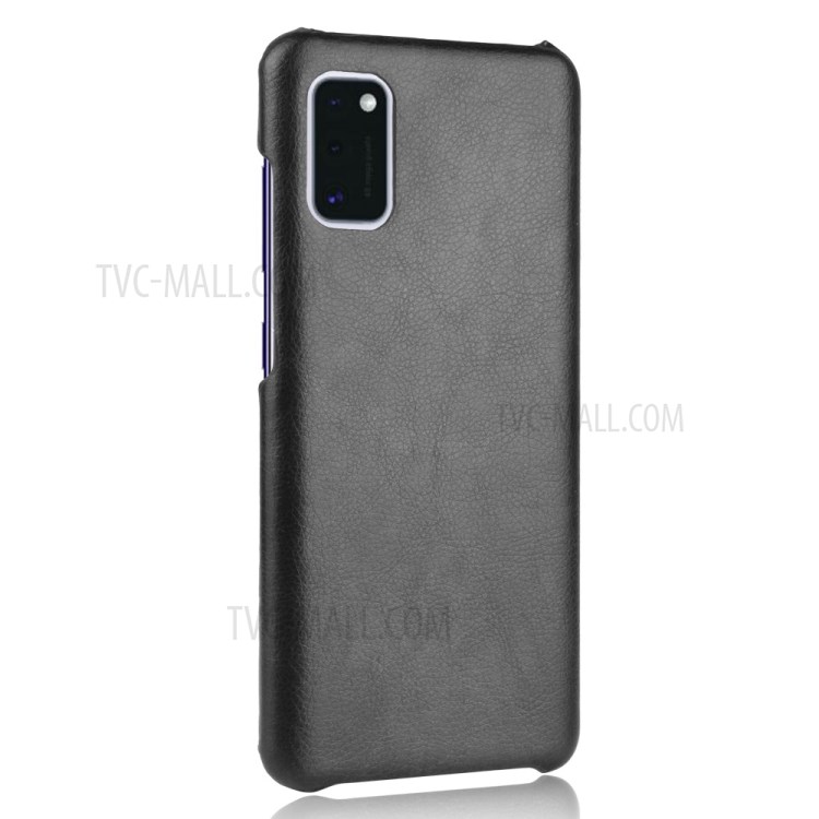 Litchi Skin Leather Coated PC Back Phone Cover for Samsung Galaxy A41 (Global Version) - Black-4