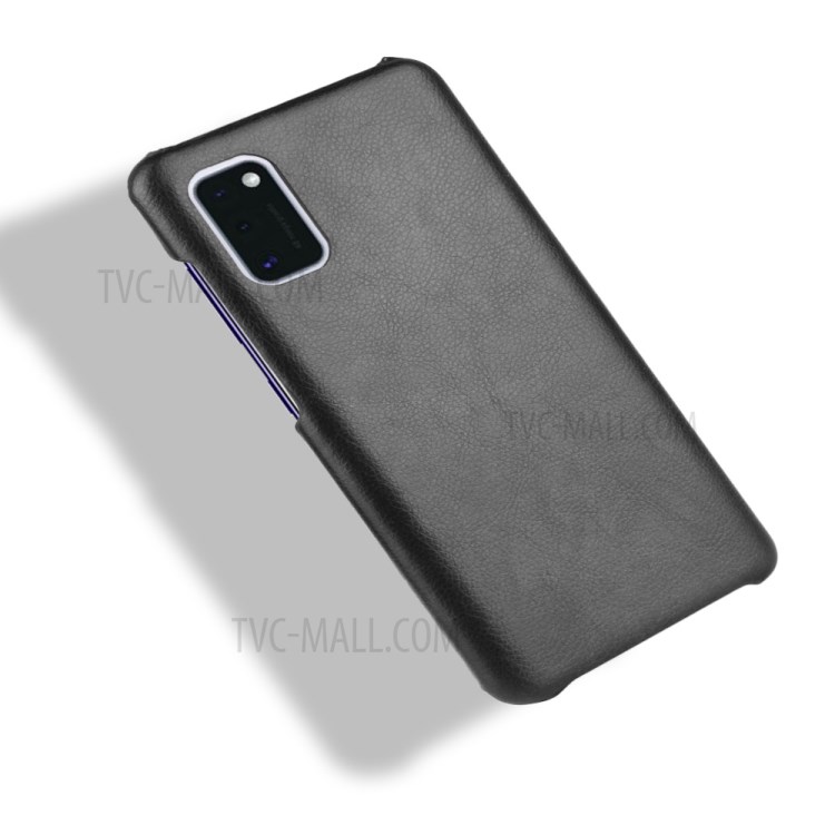 Litchi Skin Leather Coated PC Back Phone Cover for Samsung Galaxy A41 (Global Version) - Black-5