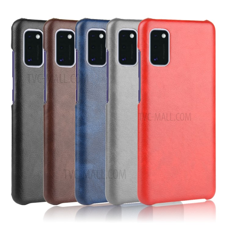 Litchi Skin Leather Coated PC Back Phone Cover for Samsung Galaxy A41 (Global Version) - Black-6