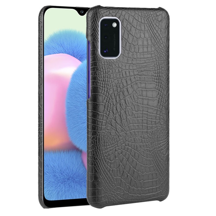 Crocodile Skin PU Leather Coated PC Back Case for Samsung Galaxy A41 (Global Version) - Black-1