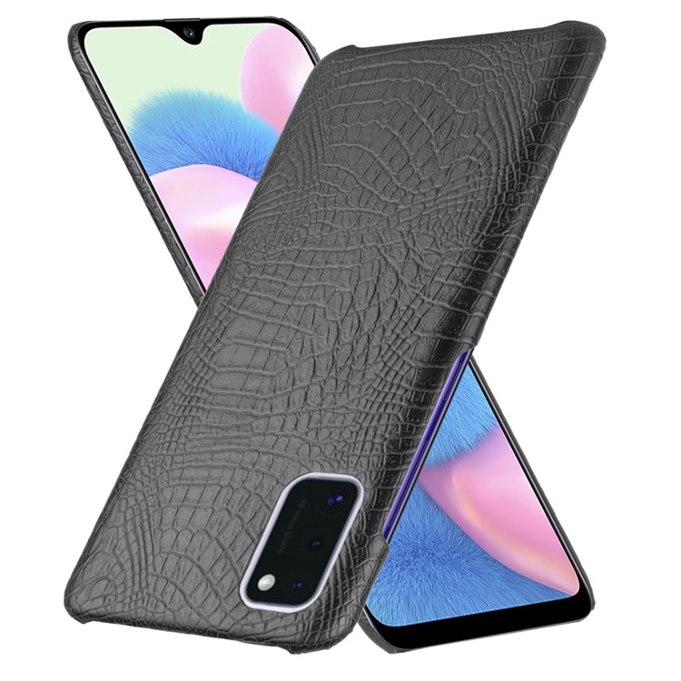 Crocodile Skin PU Leather Coated PC Back Case for Samsung Galaxy A41 (Global Version) - Black-2