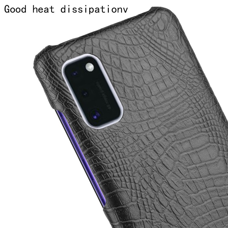Crocodile Skin PU Leather Coated PC Back Case for Samsung Galaxy A41 (Global Version) - Black-5