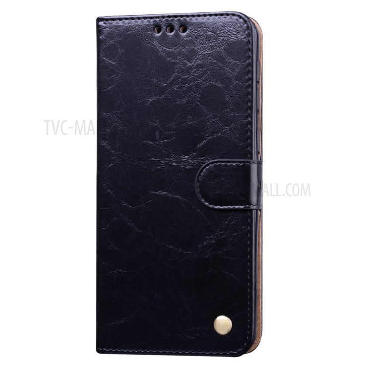 Business Style Oil Wax PU Leather Wallet Stand Mobile Phone Cover for Samsung Galaxy M31 - Black-3