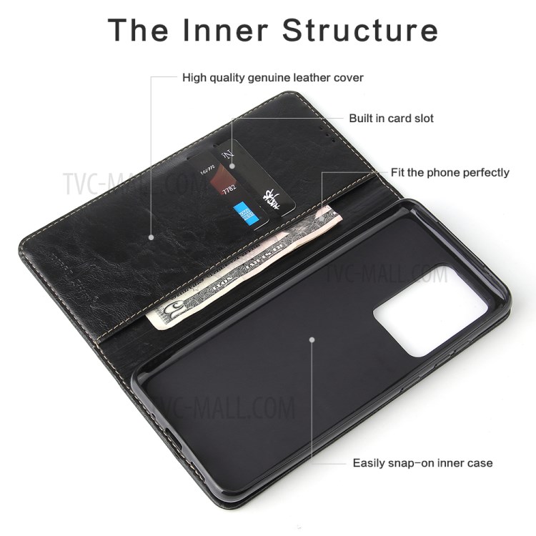 Auto-absorbed Leather Wallet Stand Case for Samsung Galaxy S20 Plus - Black-5