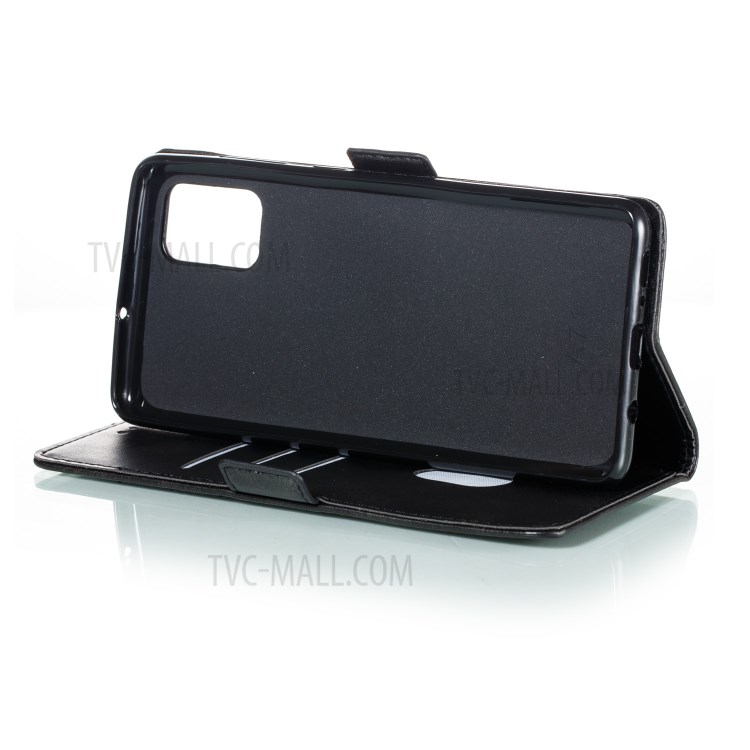 Wallet Leather Stand Phone Case with Lanyard for Samsung Galaxy A51 SM-A515 - Black-11