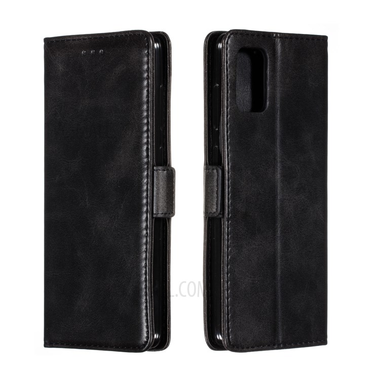 Wallet Leather Stand Phone Case with Lanyard for Samsung Galaxy A51 SM-A515 - Black-6