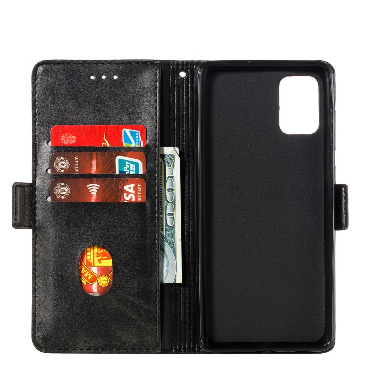 Wallet Leather Stand Phone Case with Lanyard for Samsung Galaxy A51 SM-A515 - Black-9