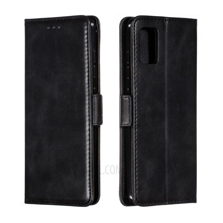 Wallet Leather Stand Phone Shell with Lanyard for Samsung Galaxy A71 SM-A715 - Black-6