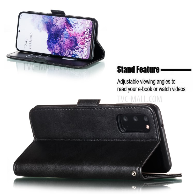 Wallet Leather Stand Case for Samsung Galaxy S20 - Black-10