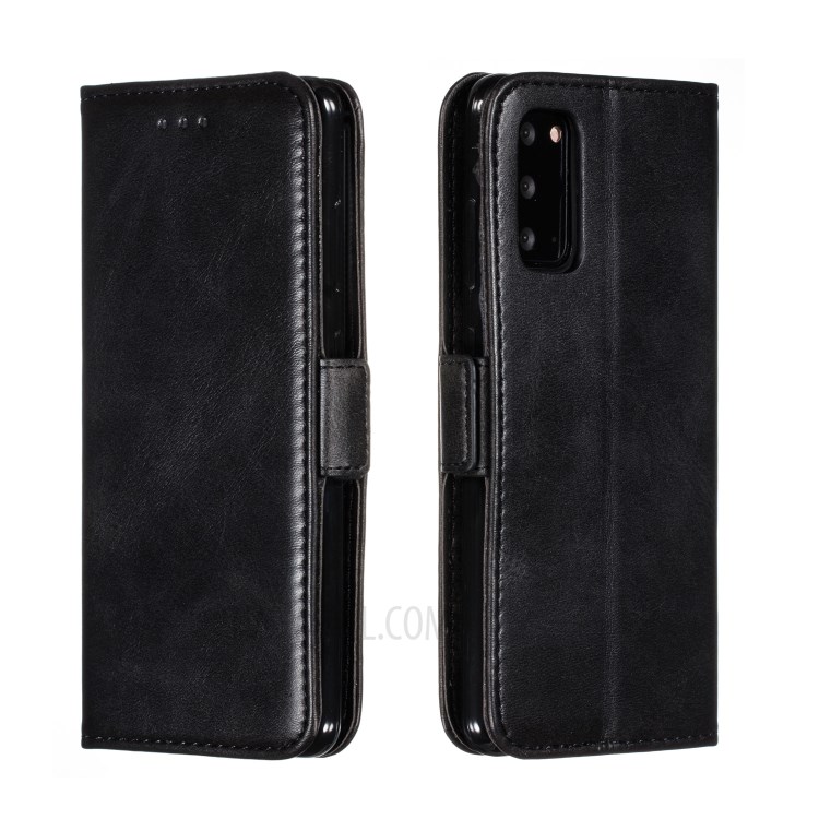 Wallet Leather Stand Case for Samsung Galaxy S20 - Black-6