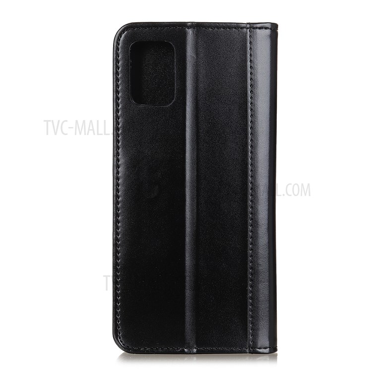 Auto-absorbed Split Leather Wallet Case with Stand Shell for Samsung Galaxy A51 5G SM-A516 - Black-2