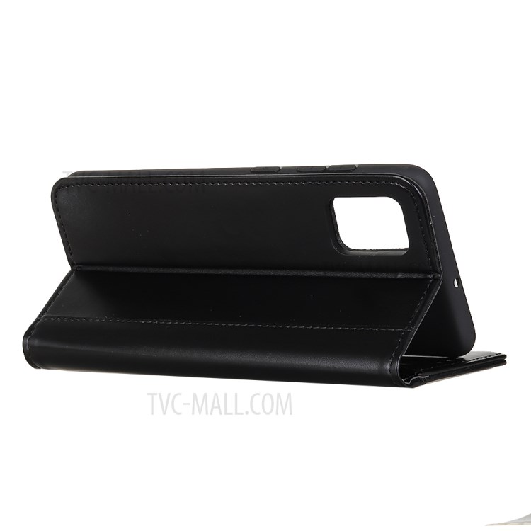 Auto-absorbed Split Leather Wallet Case with Stand Shell for Samsung Galaxy A51 5G SM-A516 - Black-3