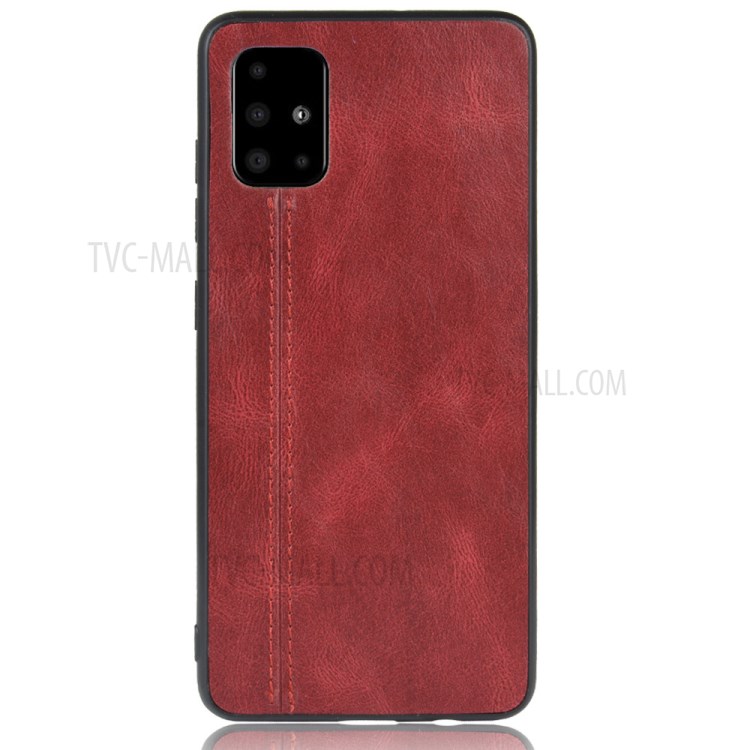 Stylish PU Leather Coated PC + TPU Hybrid Cover for Samsung Galaxy A71 5G SM-A716 - Red-3