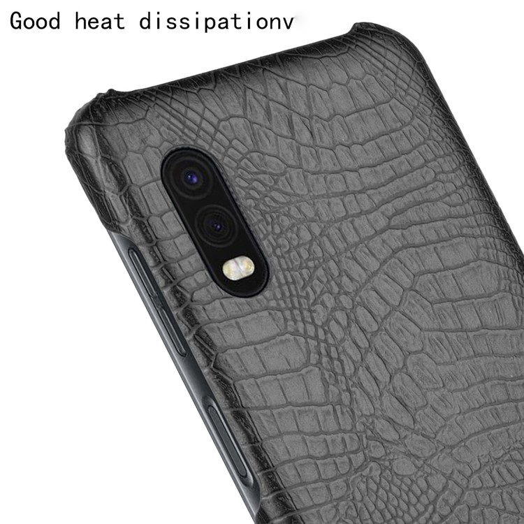 Pelle Di Coccodrillo Della Copertura Del Cuoio PU Rivestito PC Per Samsung Galaxy Xcover Pro - Nero-5