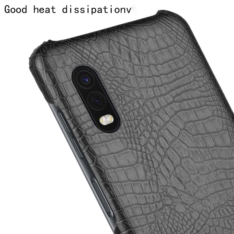 Crocodile Skin PU Leather Coated PC Cover for Samsung Galaxy Xcover Pro - Black-5