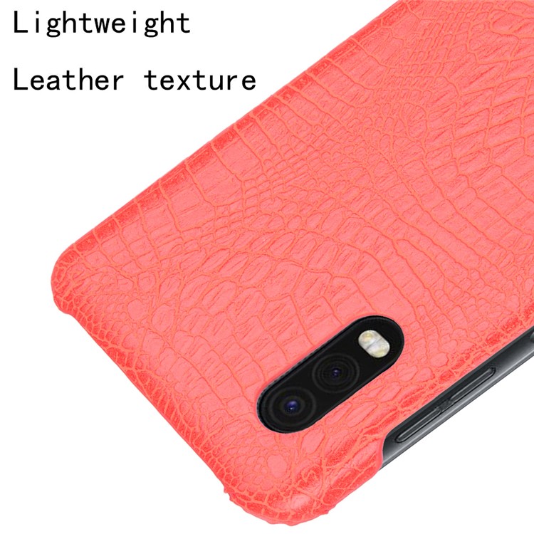 Crocodile Skin PU Leather Coated PC Cover for Samsung Galaxy Xcover Pro - Red-4