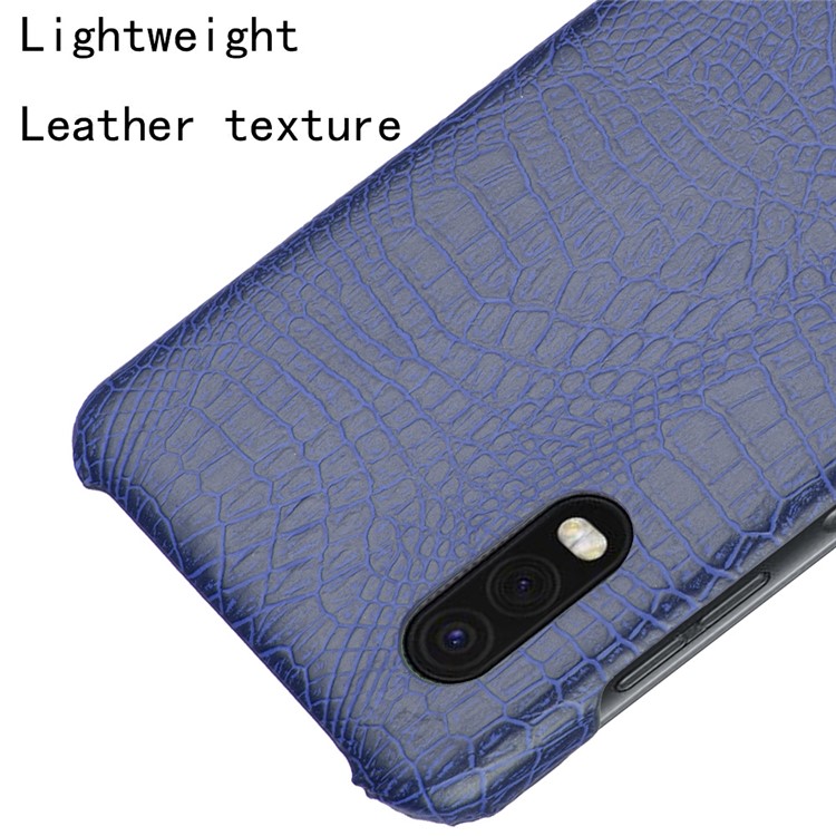 Cubierta de PC Recubierta de Cuero PU de Piel de Cocodrilo Para Samsung Galaxy Xcover Pro - Azul Oscuro