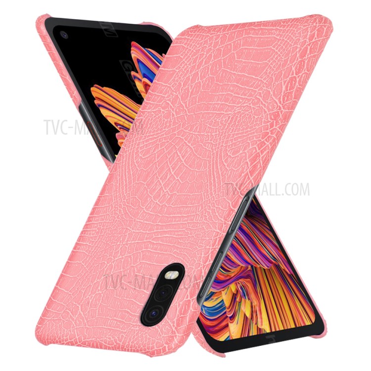 Crocodile Skin PU Leather Coated PC Cover for Samsung Galaxy Xcover Pro - Pink-2