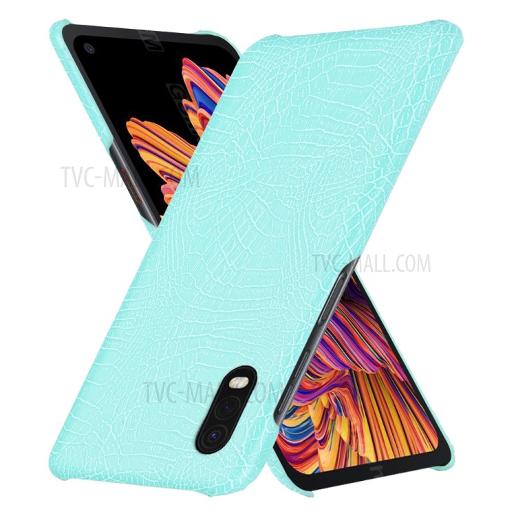 Crocodile Skin PU Leather Coated PC Cover for Samsung Galaxy Xcover Pro - Baby Blue-2