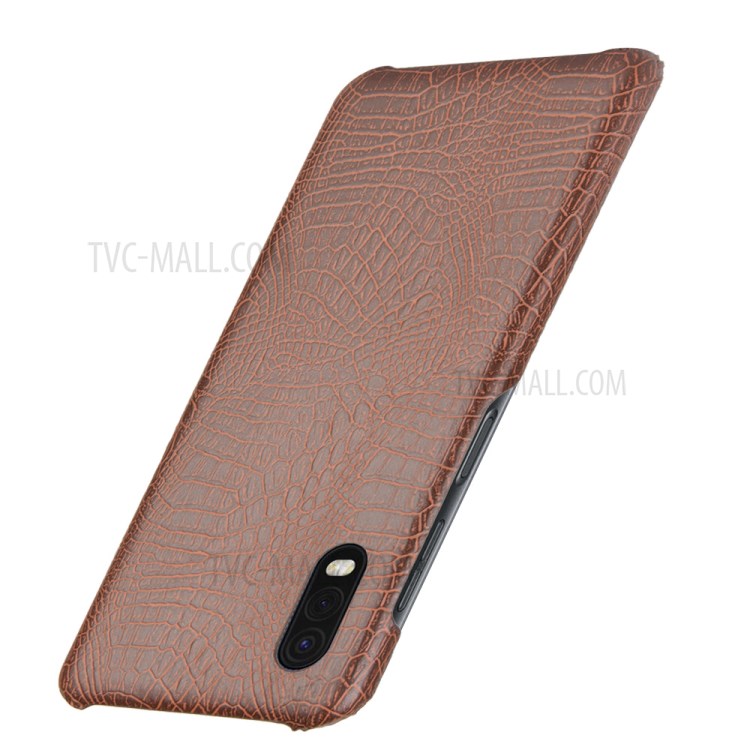 Crocodile Skin PU Leather Coated PC Cover for Samsung Galaxy Xcover Pro - Coffee-3