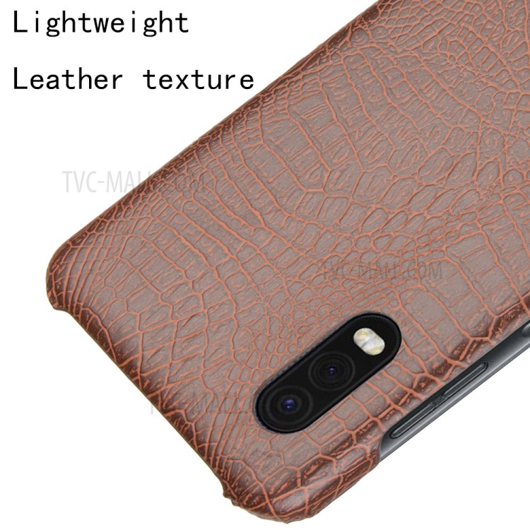Crocodile Skin PU Leather Coated PC Cover for Samsung Galaxy Xcover Pro - Coffee-4
