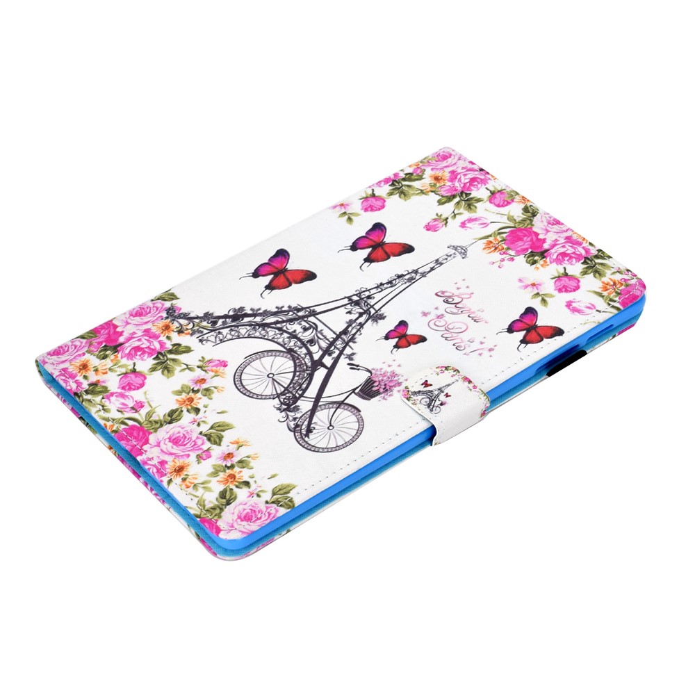 Pattern Printing Leather Card Holder Tablet Shell for Samsung Galaxy Tab S6 Lite - Eiffel Tower-5