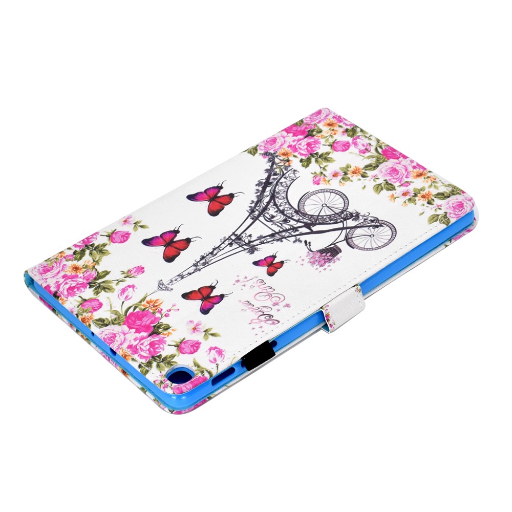 Pattern Printing Leather Card Holder Tablet Shell for Samsung Galaxy Tab S6 Lite - Eiffel Tower-6