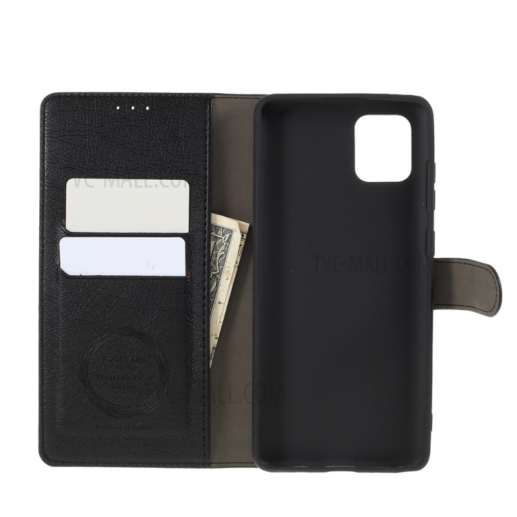 KAIYUE Magnetic Leather Stand Case for Samsung Galaxy A81/Note 10 Lite - Black-9